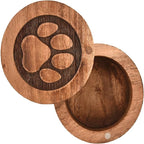 Wooden Pet Memorial Urn with Paw Print Lid