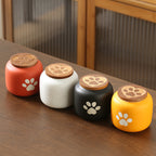 Ceramic Pet Memorial Urn with Paw Print