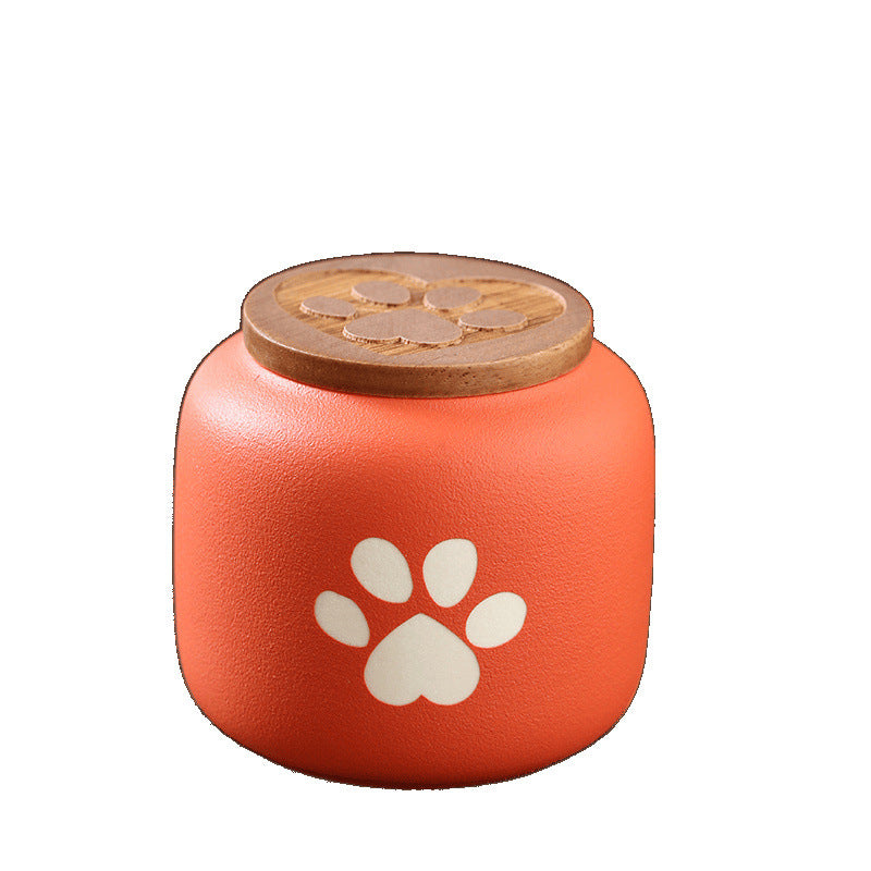 Ceramic Pet Memorial Urn with Paw Print