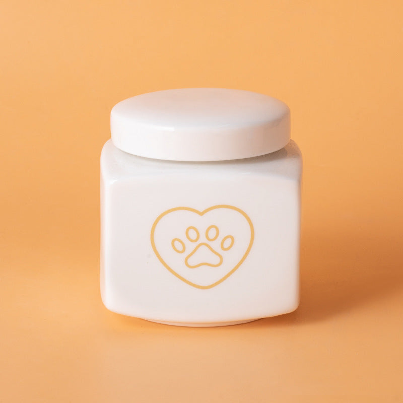 Modern Square Ceramic Pet Memorial Urn
