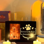 Wooden Pet Memorial Urn with Photo Display