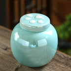 Ceramic Pet Memorial Urn Collection with Paw Print