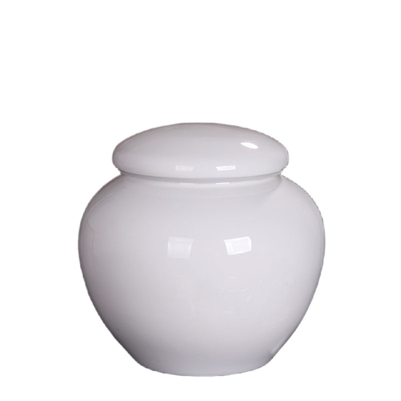 Classic Ceramic Pet Memorial Urn – Sealed Ashes Jar with Symbol Designs