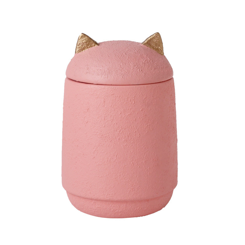 Ceramic Pet Memorial Urn with Ears