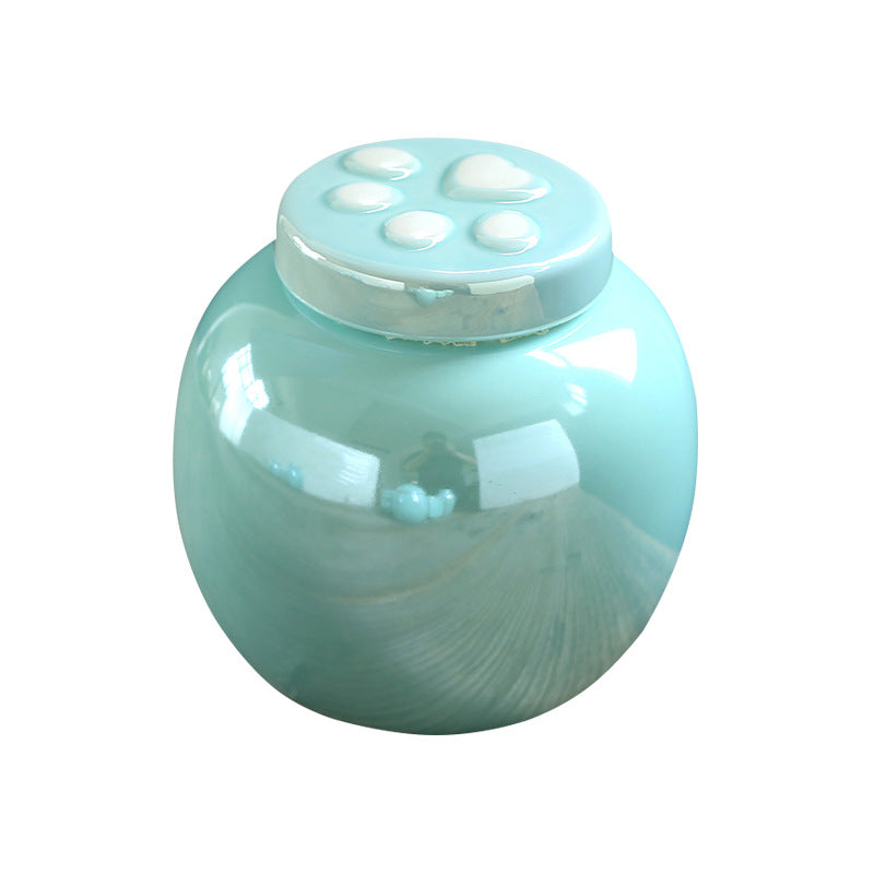 Ceramic Pet Memorial Urn Collection with Paw Print