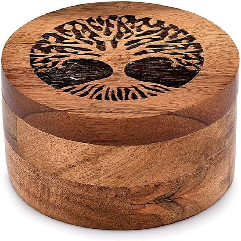 Wooden Pet Memorial Urn with Paw Print Lid