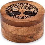 Wooden Pet Memorial Urn with Paw Print Lid
