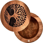 Wooden Pet Memorial Urn with Paw Print Lid