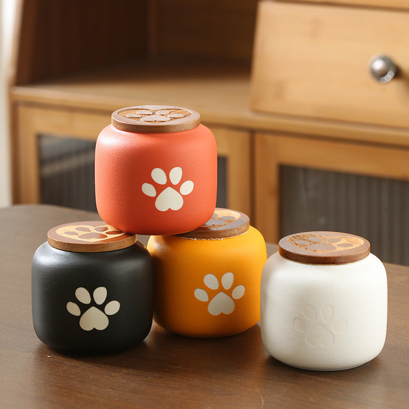 Ceramic Pet Memorial Urn with Paw Print Secondary image