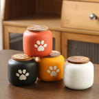 Ceramic Pet Memorial Urn with Paw Print