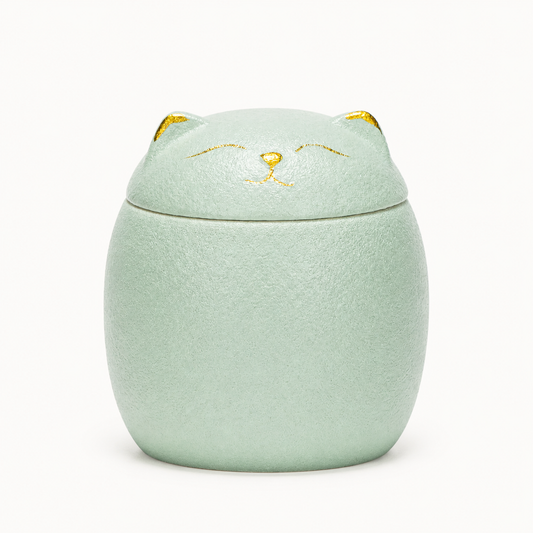 Cat-Shaped Ceramic Pet Memorial Urn