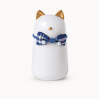 Ceramic Cat Memorial Urn with Bow