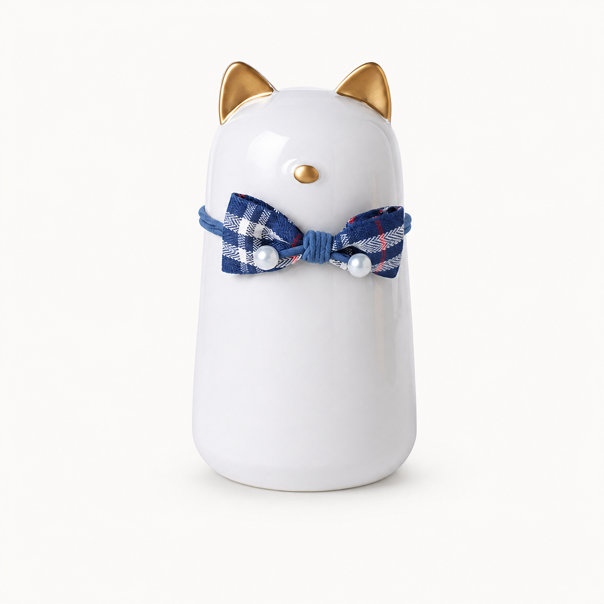 Ceramic Cat Memorial Urn with Bow