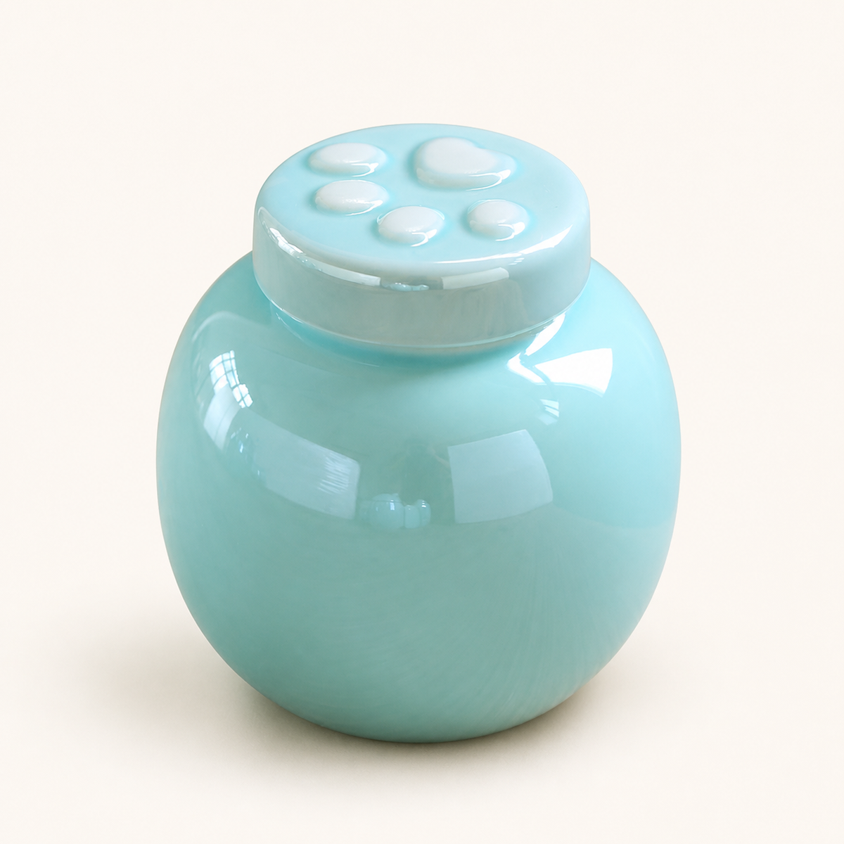 Ceramic Pet Memorial Urn Collection with Paw Print Main image