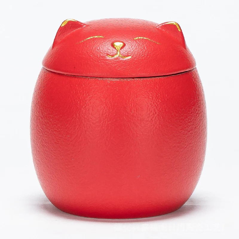 Cat-Shaped Ceramic Pet Memorial Urn