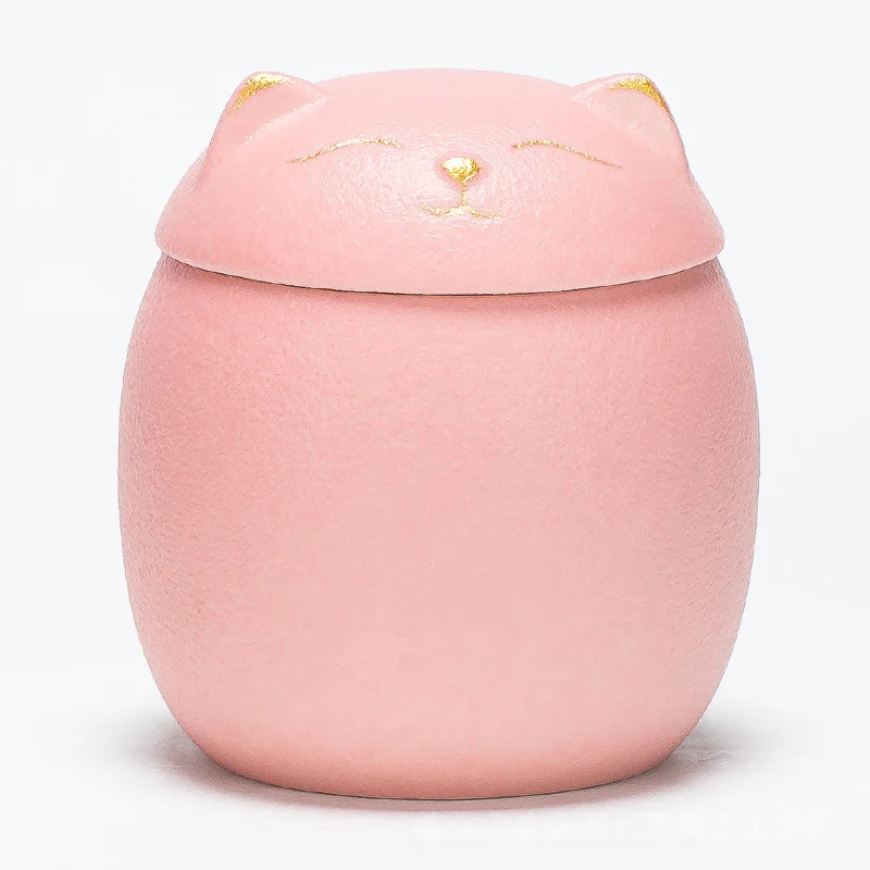 Cat-Shaped Ceramic Pet Memorial Urn