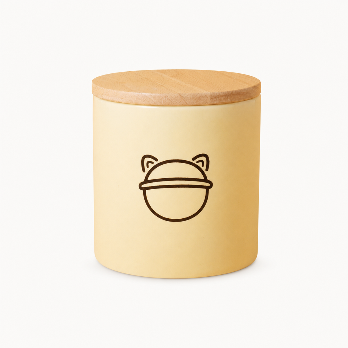 Minimalist Ceramic Pet Urn with Wooden Lid Main image