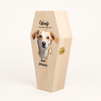 Personalized Coffin-Shaped Wooden Pet Urn