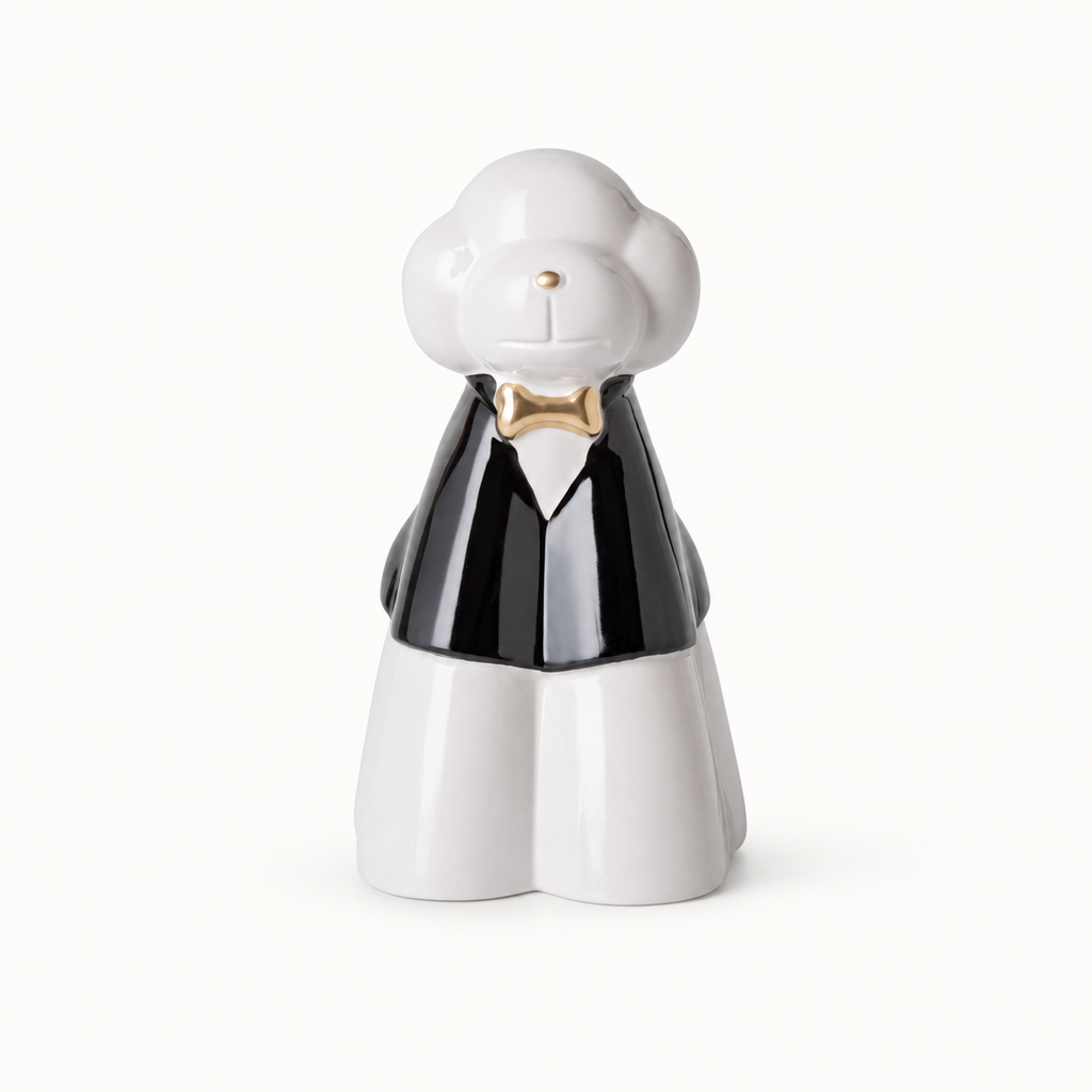 Suit-Style Ceramic Dog Memorial Urn
