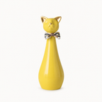 Tall Ceramic Cat Memorial Urn with Bow