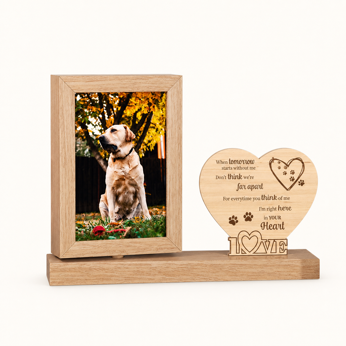 Wooden Pet Memorial Photo Frame Set Main image
