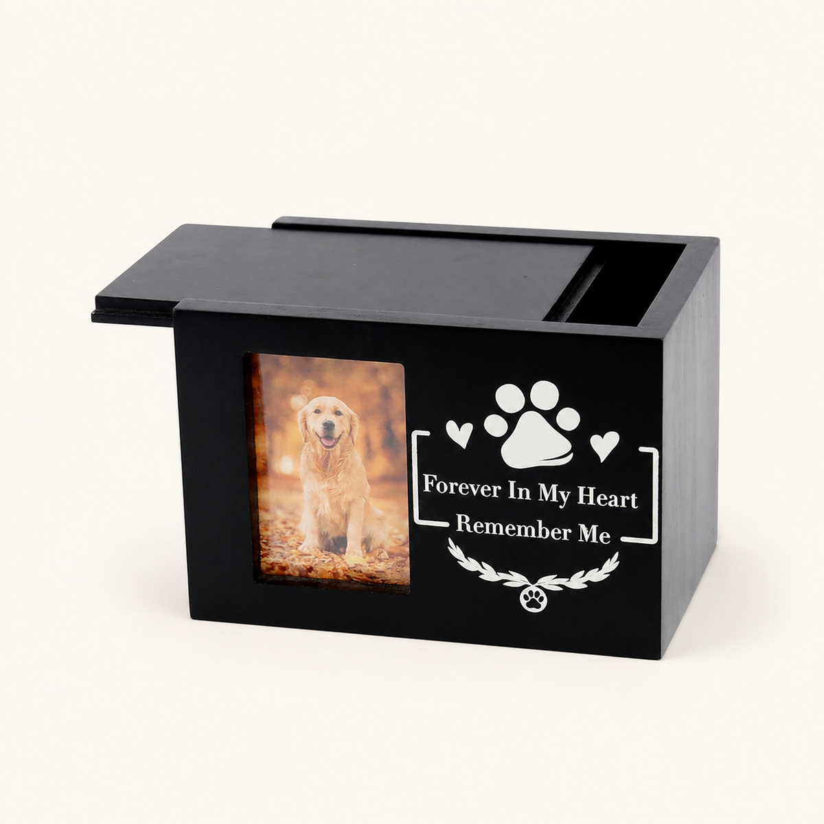 Wooden Pet Memorial Urn with Photo Display Main image